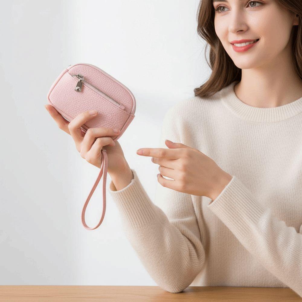 With Wrist Strap Women Wrist Wallet Zipper Hand-held Key Bag Fashion Coin Bag Urban Design