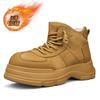 Winter Mens Platform Snow Boots Fashion Thick-Soled Fleece-Lined Cotton Shoes For Men Comfort Warm Cotton High-Top Boots For Men