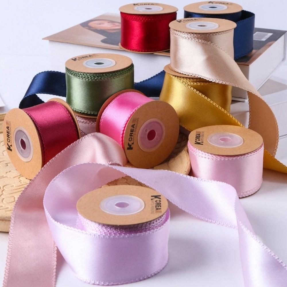 

10 Yards 40MM Solid Color Ribbons Double-sided Lace Ribbon Gift Wrapping Tape Cloth рожевий