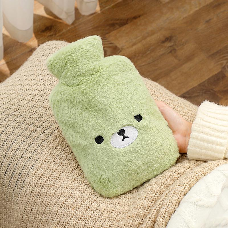 Large Plush Hot Water Bottle for Women - Cute Hand Warmer & Belly Compress
