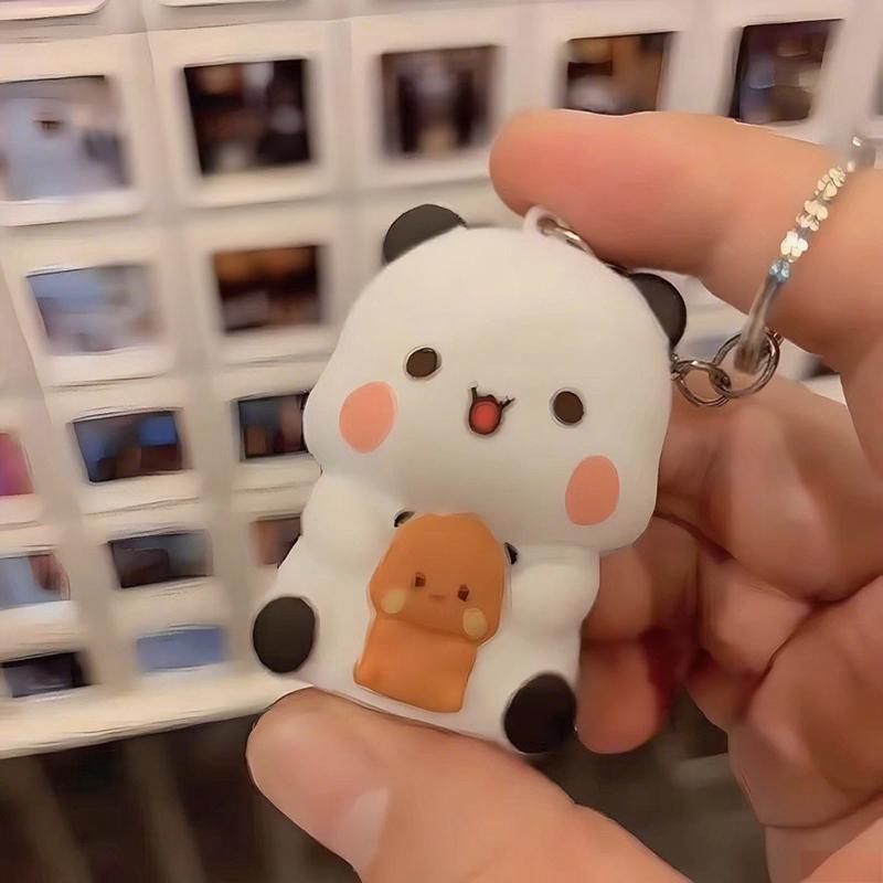 1 Piece Cute Cartoon Panda Bubu And Dudu Key Chain  Can Say I Love You Bubu And Yier Voice Toys Backpack Pendant Couple Gifts