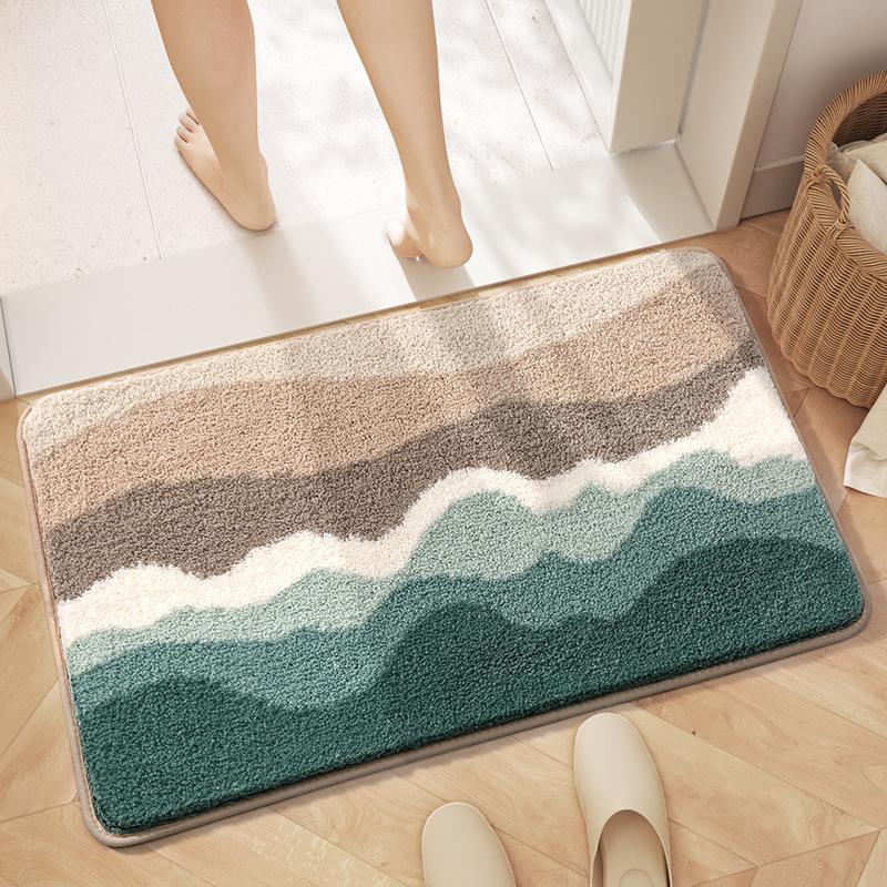 

s Fresh And Clean Bathroom Floor Rug Imitation Cashmere, Dirt-Resistant Bathroom Water-Absorbing Floor Mat For Home Decor 40X60CM (1.3X2FT