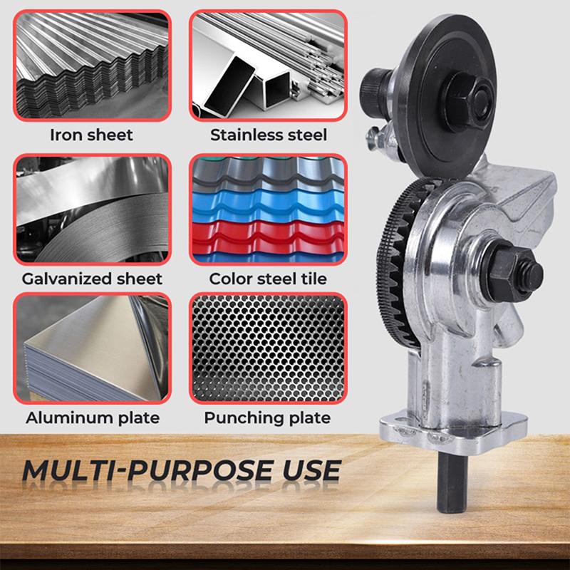 Electric Drill Plate Cutter Double Headed Metal Sheet Cutter Sharp Precise Cutting Plate Punch Electric Drill Plate Cutter for Copper
