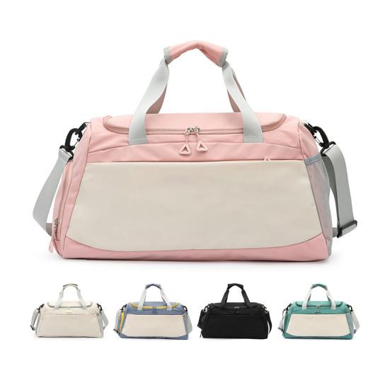 Unisex Gym Bag Duffle Bag with Shoe Compartment Wet Pocket Weekender Tote Overnight Duffel for Travel Sports Fitness Workout Swimming