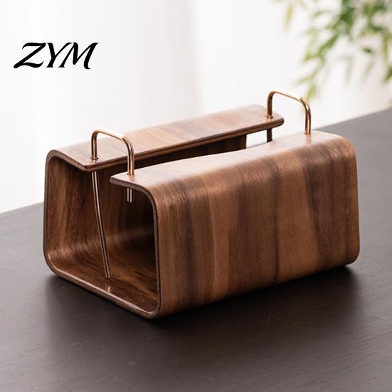 Sturdy Storage Box Wooden Tissue Holder, Rectangular Decorative Paper Napkin Dispenser, Compact Dispenser Organizer, for Office Desk Home Decor
