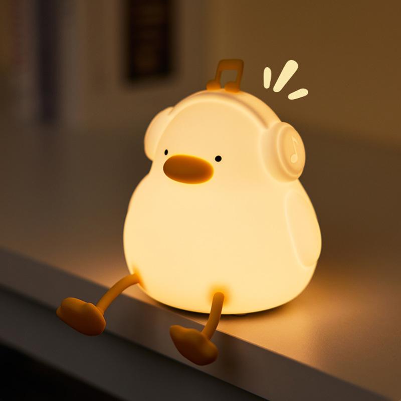 Rechargeable Silicone Night Light - Tap to Illuminate, Ideal for Bedside and Gifts