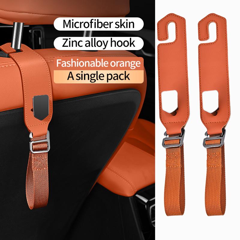Car Back Seat Hook Multi-function Rear Seat Headrest Hanging Hook Car Hook for Headrest Seat Back Storage Hook Luxurious Leather