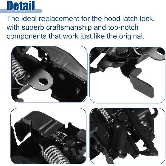 ACROPIX Car Hood Latch Lock Hood Latch Assembly Fit for Toyota Corolla 1.8L 2.4L 2009-2013 No.5351002330 - Pack of 1 Black