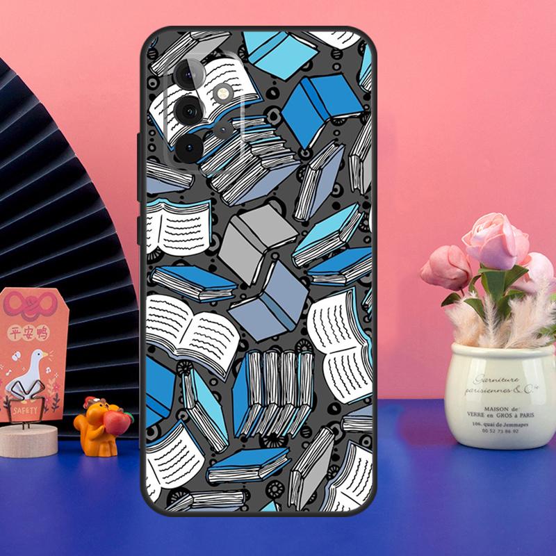 Read Books Illustration Case For Samsung Galaxy A54 A34 A24 A14 A73 A53 A33 A23 A13 A52 A32 A22 A12 A51 A71 Cover