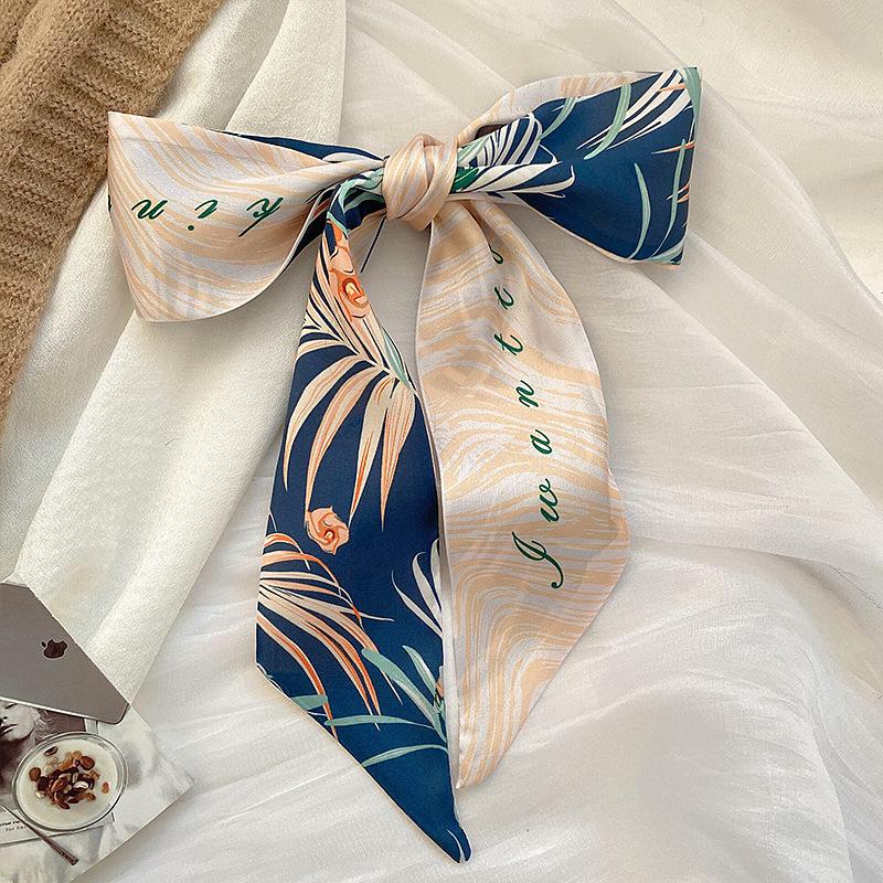 Cashew flower silk scarf, double-sided printed headband, ins decoration, versatile triangle scarf accessories