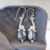 Real Dendritic Opal Gemstone 925 Sterling Silver Stylish Jewelry Earrings 2.10" EE-37-20