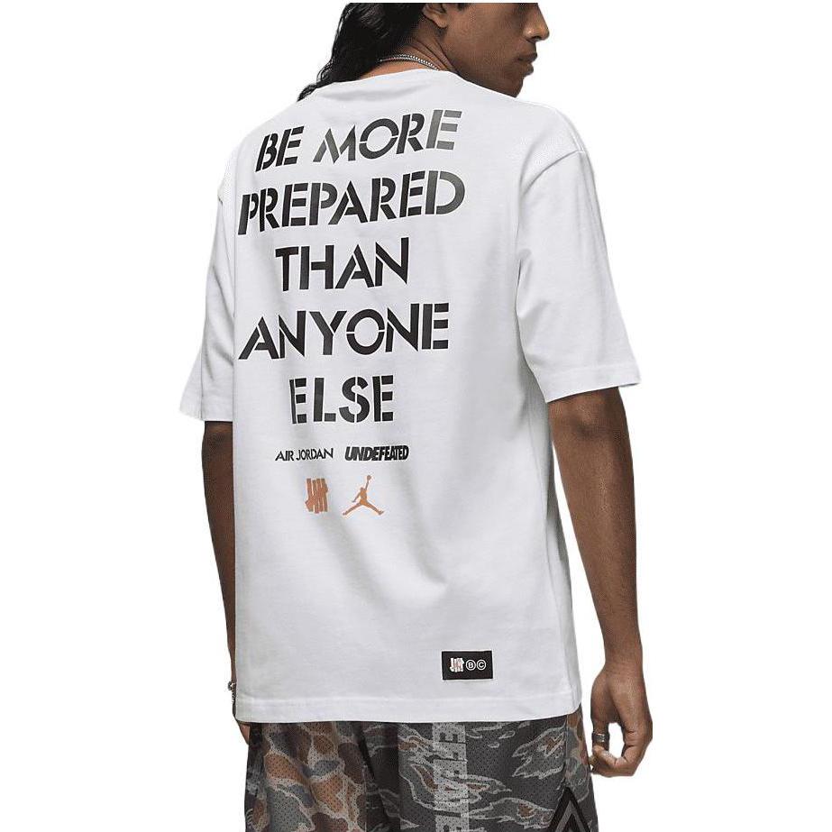 Jordan Undefeated X Capsule Collection Logo Print Pullover Crew Neck T-Shirt Men Tops White DX4305-100