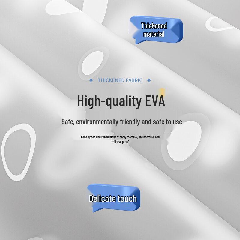 LIEI Punch-Free EVA Shower Curtain Set