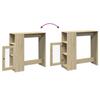 Bar Table with Shelf Sonoma Oak Finish 101 X 40 X 103.5 Cm Particleboard