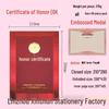 Embossed Leather-Texture Honor Certificate with A4 Pages