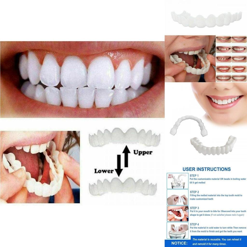 Upper Teeth Lower Dental Veneers Denture Tooth Cover Simulati Set