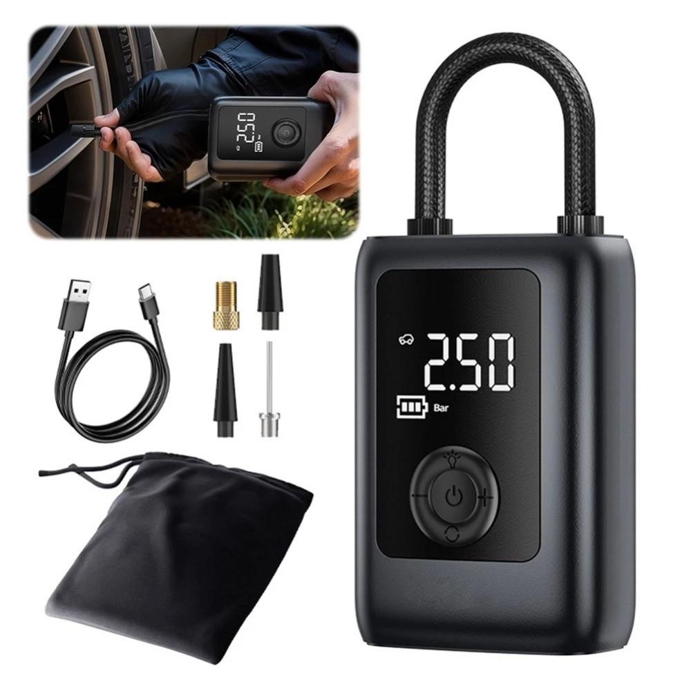 LCD Display Electric Tire Pump With Light Rechargeable Pump Powerful Tyre Inflator  Bicycles