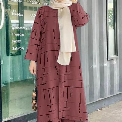 Kadın Ordu Yeşili Müslüman Baskılı Günlük Moda Seti