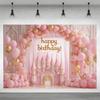 Fond de château de princesse pour décoration de fête, Globe rose, Fond de photographie, Cadeau pour fille, Accessoires de célébration de baby shower
