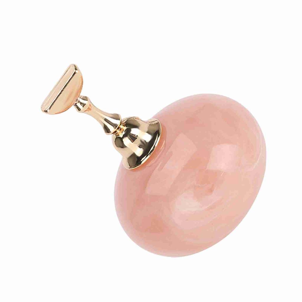 Manicure Display Practice Stand Shelf Nail Art Tip Holders Magnetic Golden Base Wooden Grain