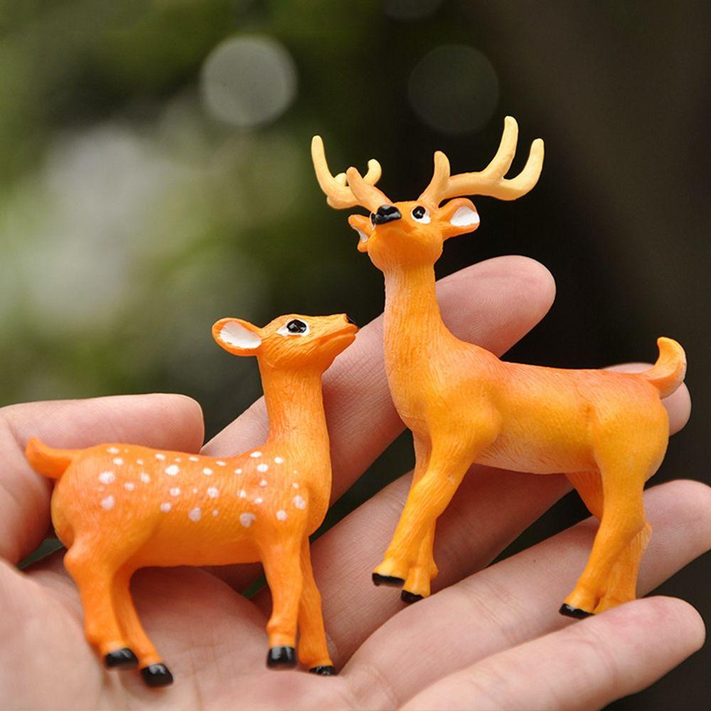 Simulated Creative Miniatures Individuality Home Decoration Sika Deer Figurines Forest Deer Elk