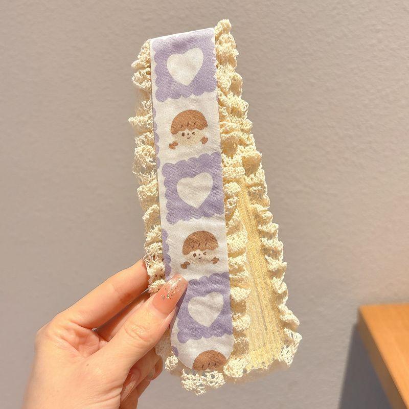 Sweet Floral Pattern Hair Fringe Sticker Headband Forehead Hair Patch Sticker Reusable For Women Daily Makeup Headwear