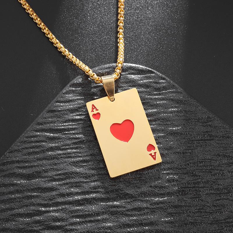 Accessories Fashion Trend Simple Playing Card Jewelry Pendant Necklace