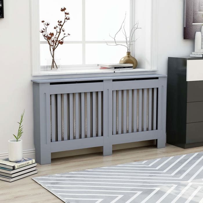 Cache-radiateur Anthracite - VidaXL - 152x19x81 cm - MDF - Espace de rangement pour livres et ornements