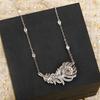 Hot Brand Vintage Full Diamond Women's Necklace Luxury Jewelry for Women Feather Designer Pendant Pure 925 Silverparty  Necklace