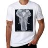 Black And White Doodle Elephant Tshirt Sporty Casual Quick Dry Tshirt
