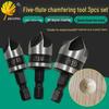 Three-Piece 90° Hex Shank Countersink Bit Set: 12/16/19mm Chamfering Deburring Drill for Woodworking