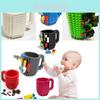 Colorful Diy Building Block Mug With 350ml Capacity European Style Plastic Coffee Cup