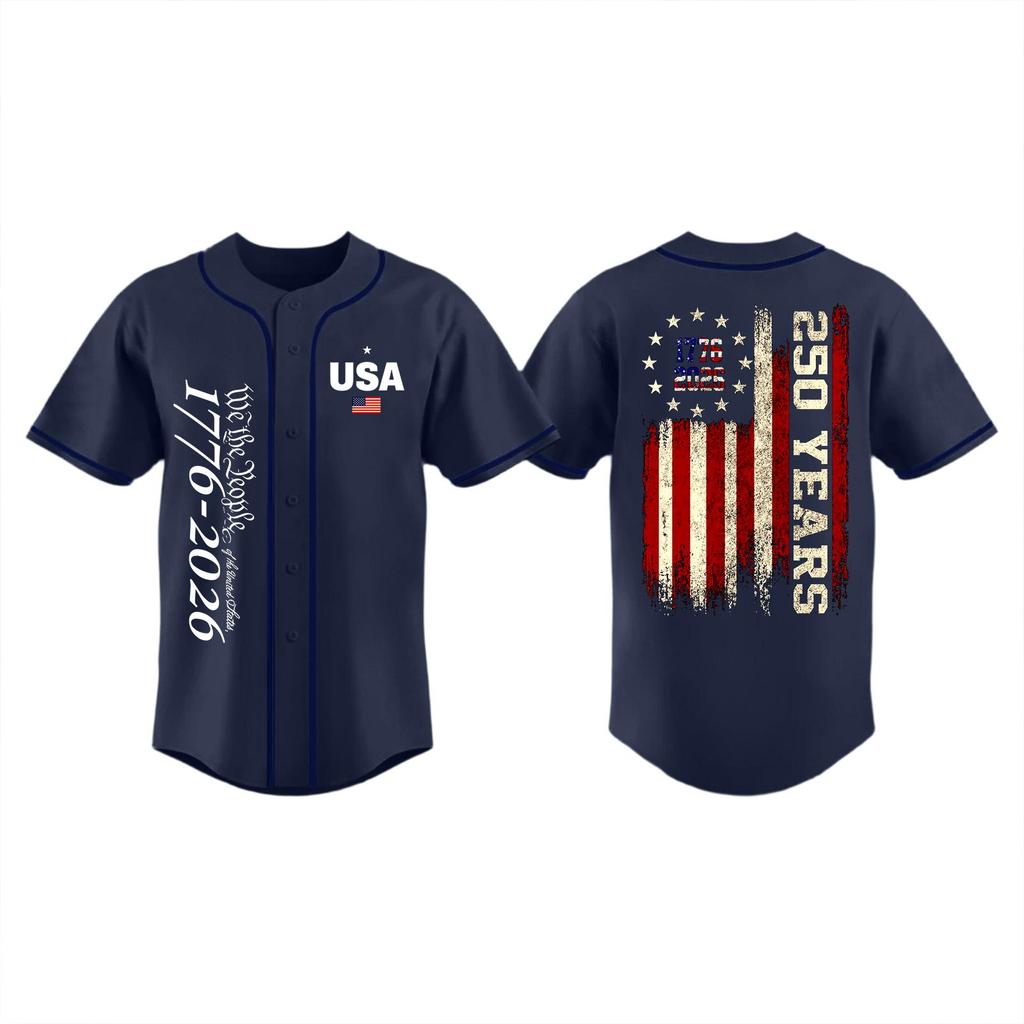 Womens Spring Tops Summer Shirts for Women 250 Years Print Tshirts Shirts for Women Casual USA Baseball Style