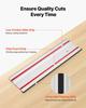 Track Saw Guide Rail, 1397 mm Cutting Range, Kit Includes 2 x 698.5 mm Aluminum Extruded Guide Rails and 1 Connector, Compatible with Makita, Festool