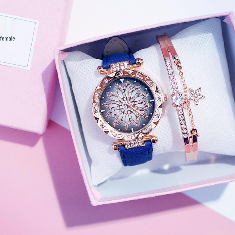 Elegant Roman Numeral Rhinestone Ladies Square Watch & Gift Set