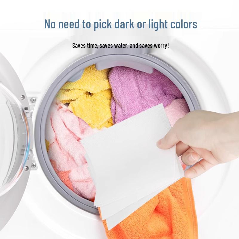 Color Catcher Sheets: Prevent Color Bleeding, Safe Mixed Washing, Anti-Dye Laundry Care.