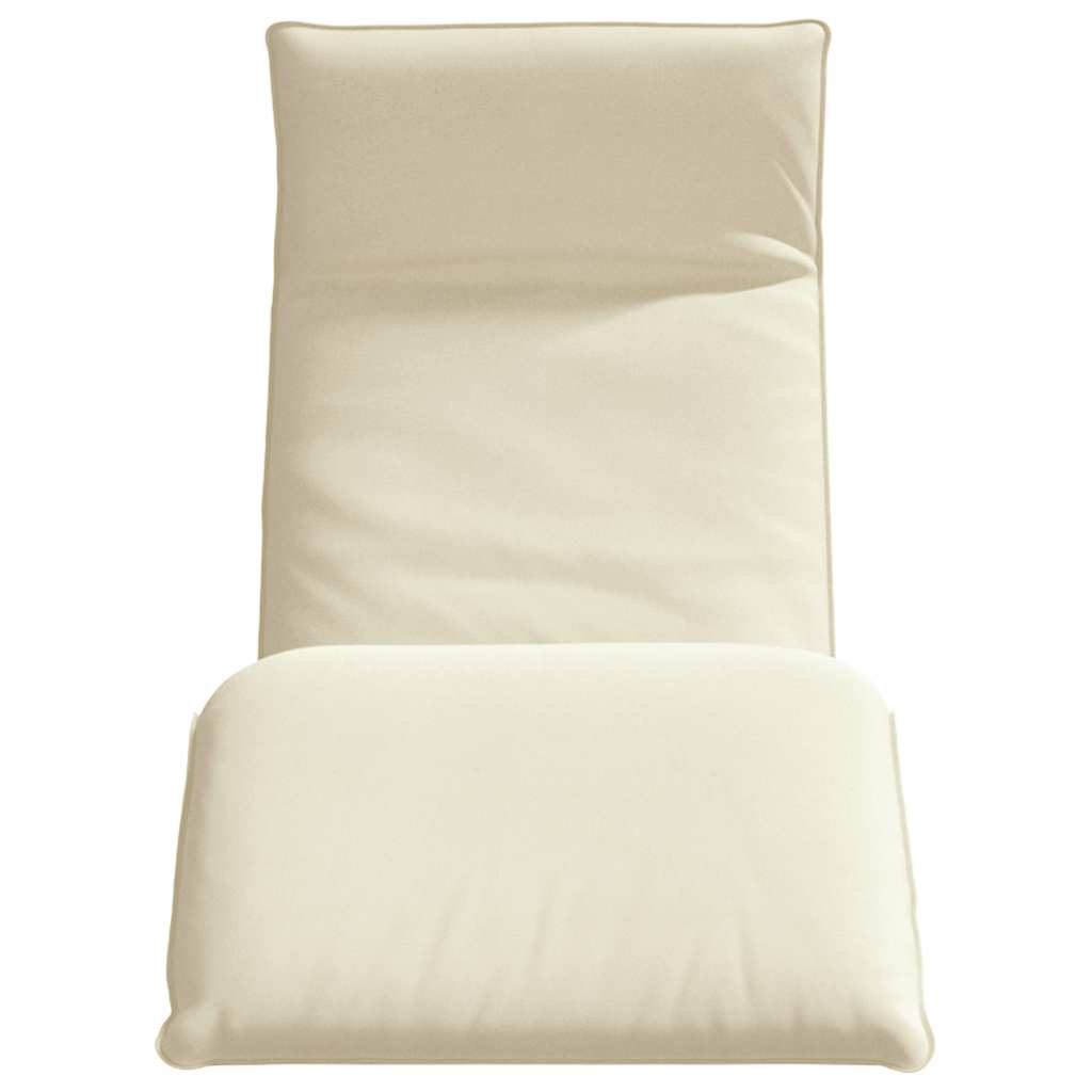 Foldable Sun Lounger Cream 175 X 54 X 8.5 Cm Oxford Fabric