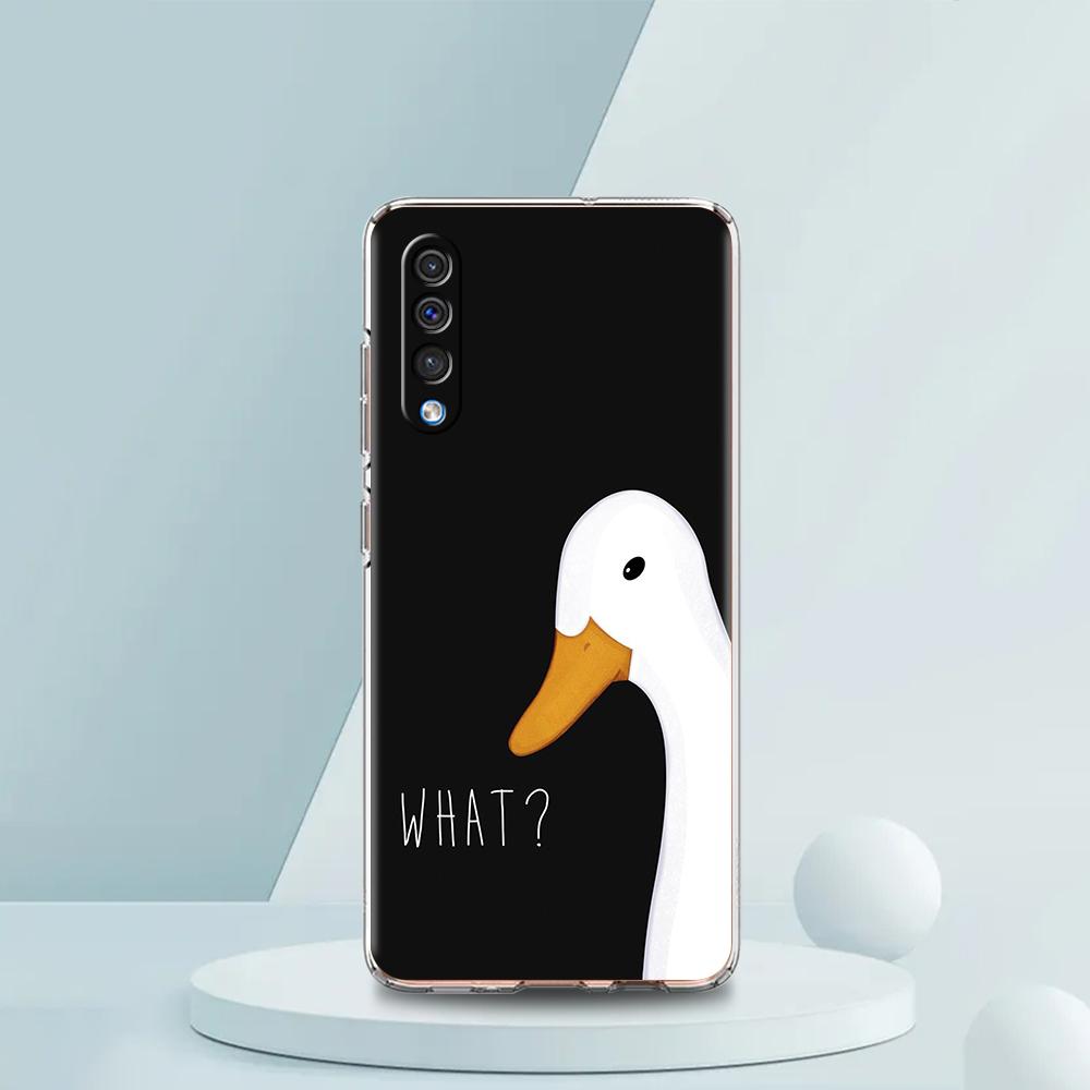 Cute Goose Duck Game Luxury Transparent Phone Case for Samsung Galaxy A12 A02 A03S A50 A70 A40 A10 A20 A30 Cover Silicone Shell