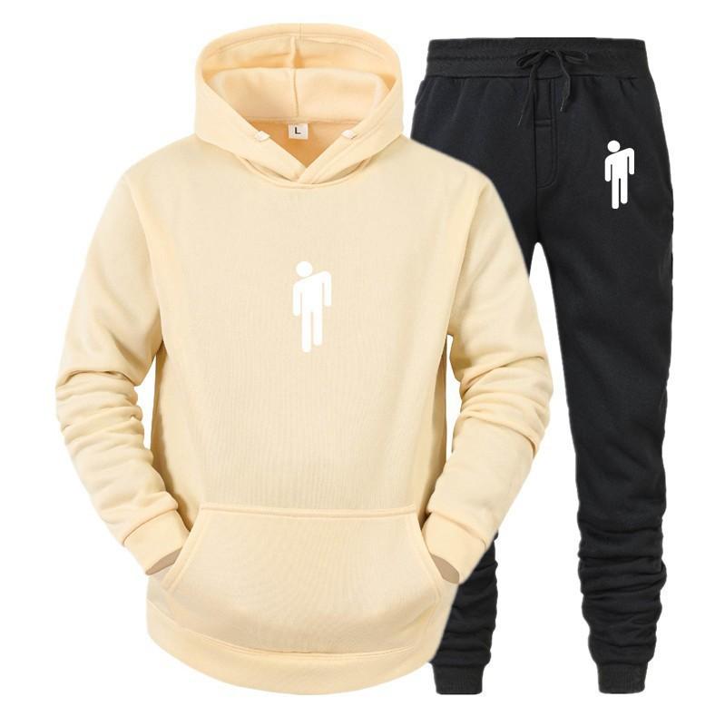 Hot Search Men's Women's Loose Hoodie Set Printed Couple Fashion