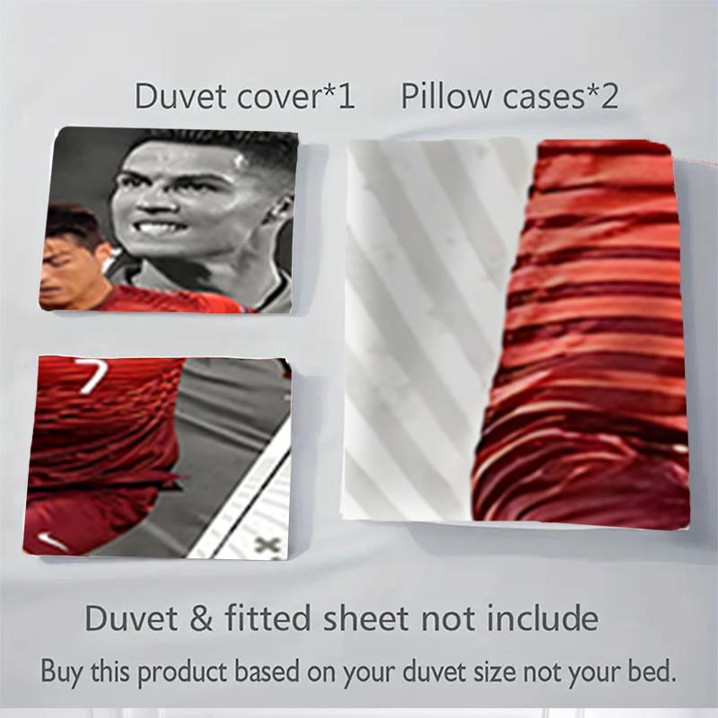 3Pcs Ronaldo'S Football Legacy Bedding Sets For All Sizes New 3D Printed Bed Cover Comforter Duvet Cover Pillowcase Bedroom Decoration