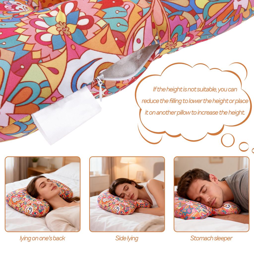 Ear Piercing Pillow Colourful Side Sleeping Pillow with an Hole Comfortable Cotton Filling Ear Guard Pillow for Relief Ear Pain