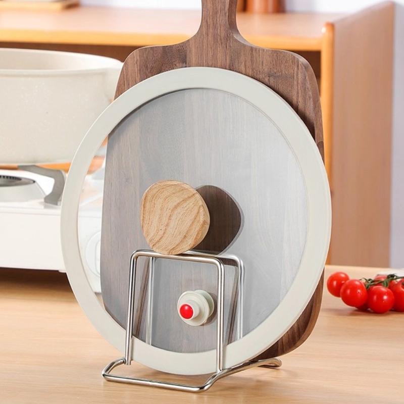 Multifunctional Kitchen Organizers Sturdy Stainless Steel Dish Rack For Cutting Boards And Cookware Lids