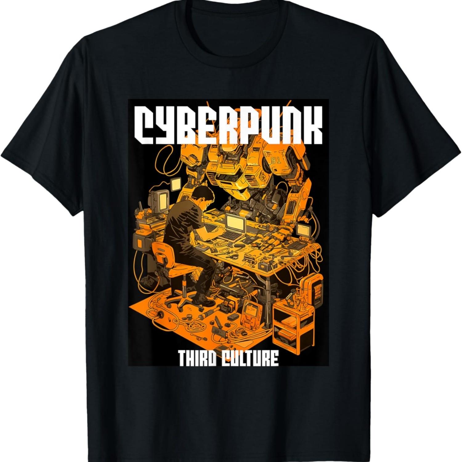 Футболка ХАКЕР CYBERPUNK В ЛАБОРАТОРИИ S чёрный