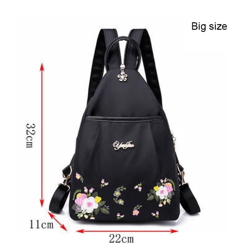 Fashion Oxford Backpack Multifunction Crossbody Bag Large Capacity Embroidery Chest Bag Waterproof Travel Bag Pack