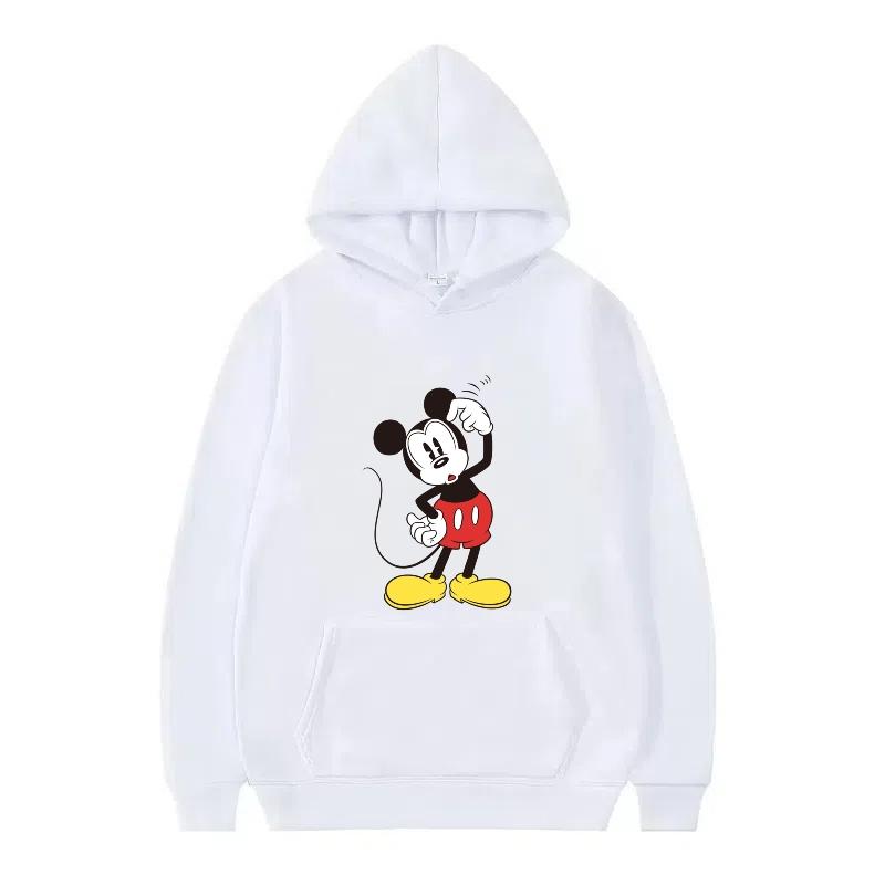 Disney Mickey Mouse Pattern Woman Fleece Sporty Loose Grey Winter Tops Clothing Pullovers Ladies Cheap Hoodies Men Sweatshirts