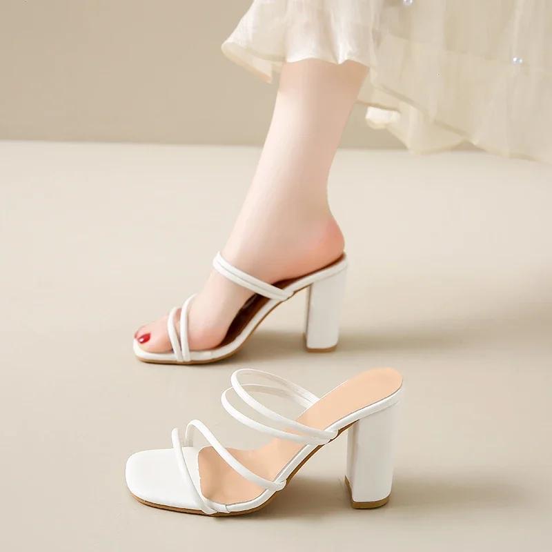 Ciabatte Estive Eleganti con Tacco Alto per Donna Sandalo alla Moda con Tacco Scarpe con Plateau Fashion di Design Ciabatte Infradito Signora Zapatilla