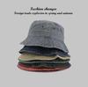 Hong Kong Style Retro Distressed Washed Denim Fisherman Hat - Spring/Summer Fashion, Breathable Bucket Hat for Couples.