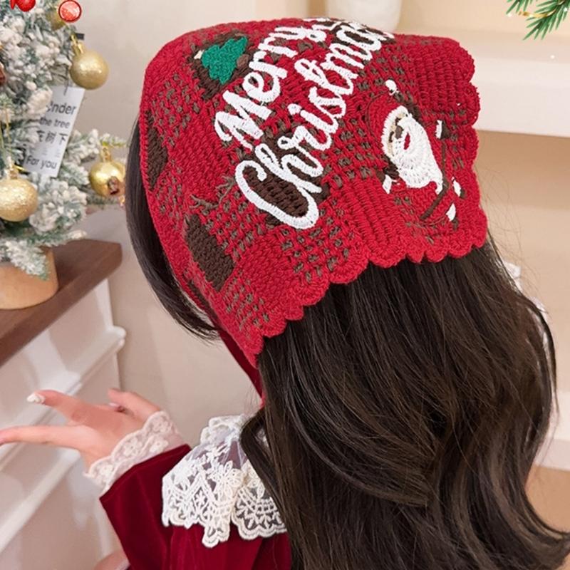 Hair Scarf Knitted for Christmas Creative Snowflake Headband Birthday Gift