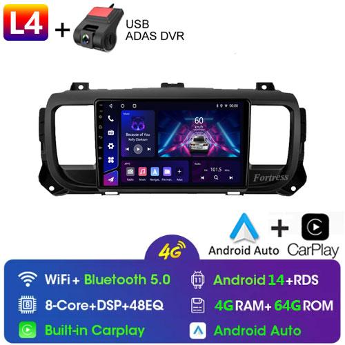 For Citroen Jumpy Peugeot Expert 2016 - 2021 Android Car Radio Multimedia Player Carplay Navigation GPS Touch Screen Auto Stereo