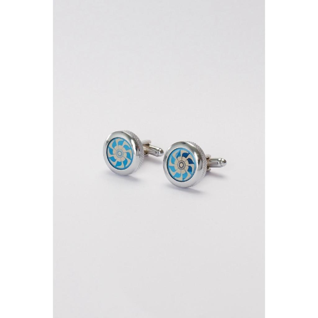 Men's Navy Blue-gray Black Cufflinks